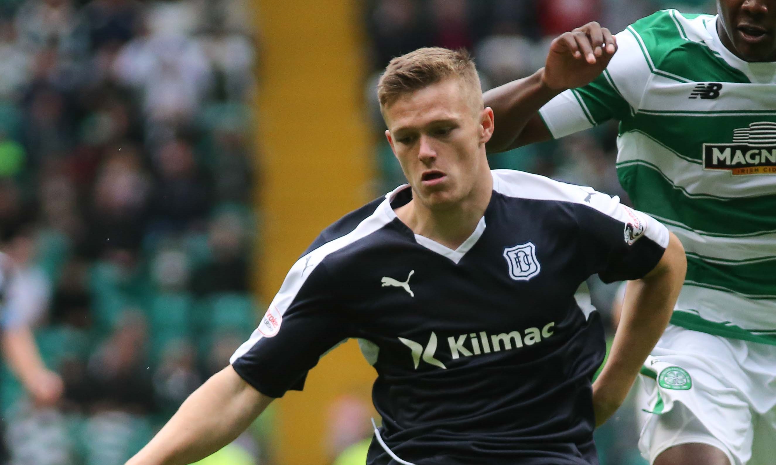 Rhys Healey in action for Dundee against Celtic during his loan spell at that club earlier in the season. Whether he is seen as a possible first team player this season must be doubtful, but he certainly didn't suffer in comparison to Messts Saadi and Zohore yesterday. Healey was one of a few man of the match candidates for me along with full back Rees and Tutonda and midfielder Robbie Patten.