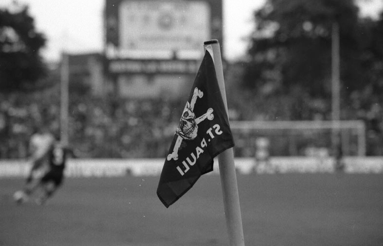 A unique club should have corner flags which reflect it's status - I'd say this one at St. Pauli qualifies! 