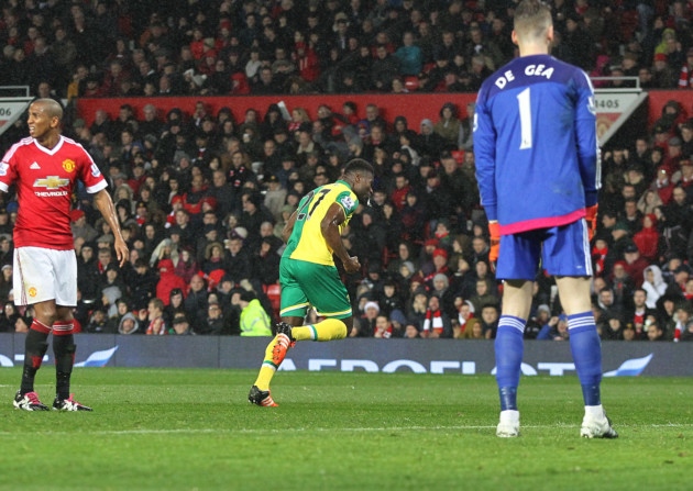 Alexander Tettey celebrates his winning goal for Norwich at Old Trafford in December. At the start of the season, he was being named as Norwich's most important player by the Daily Telegraph, now it appears that they are willing to let him go for nothing. Even so, it's hard to see any truth in this week's rumours linking him to City.