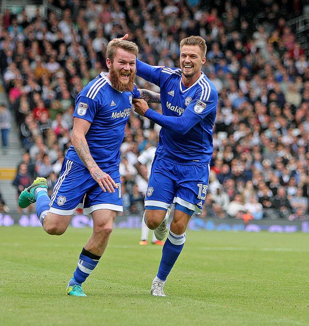 Aron Gunnarsson and Anthony Pilkington celebrate after the latter managed to come up with a goal that, arguably, better than Ralls' to put us 2-1 ahead. Last season we won 3-1 at Wolves and all three of our goals were tremendous efforts from long distance, but such matches only come along perhaps two or three a year and any team that relies on such efforts for their goals are going to face a long and hard next nine months.*