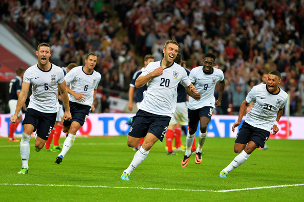 Rickie Lambert celebrates a fairytale England debut which saw him score the winning goal against Scotland with his first touch in international football. A late developer, who played in the lower divisions until he was twenty eight, Lambert was superb for Southampton in both Championship and Premier League as he combined traditional target man virtues with a skill and awareness not often seen in such players - still playing for his country two years ago, the thirty four year old is an intriguing, and perhaps excellent, signing for City.