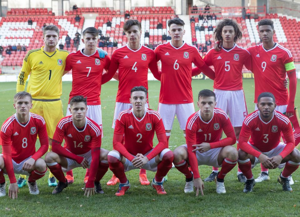 The Wales Under 19 side which lost to Greece on Thursday. Cameron Coxe and Mark Harris are alongside each other in the middle of the front row and it they would both play their parts in the win over England which followed two days later.